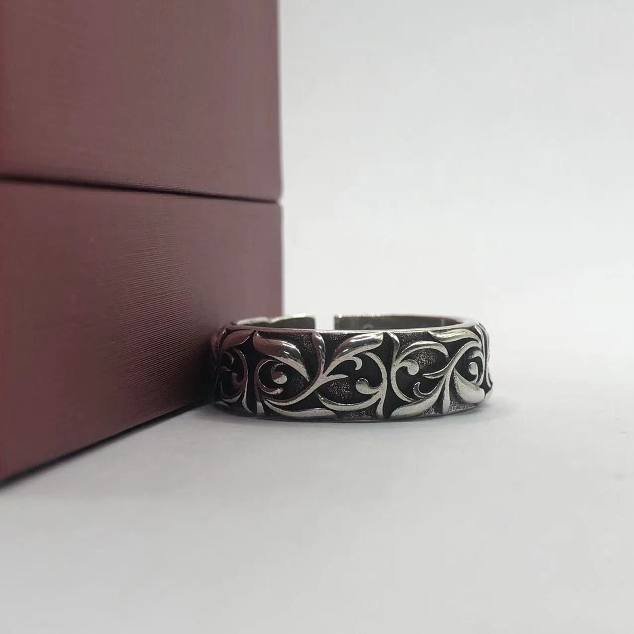 Men's Chiba Thai Sier Eternal Vine Retro Punk Trendy Unique Rings
