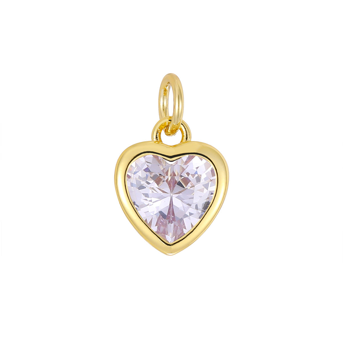 Love Gold Zircon Peach Heart Handmade High Pendants
