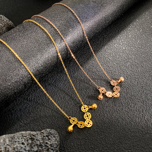 Clover Cross Female Titanium Steel Light Luxury Temperament Clavicle Chain Necklace