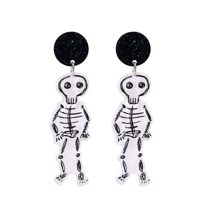 Creative Halloween Series Cartoon Funny Fun Acrylic Plate Earrings