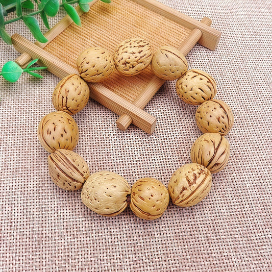 Spot Tourism Video Natural Walnut Peach Kernel Bodhi Seed Buddha Bracelet