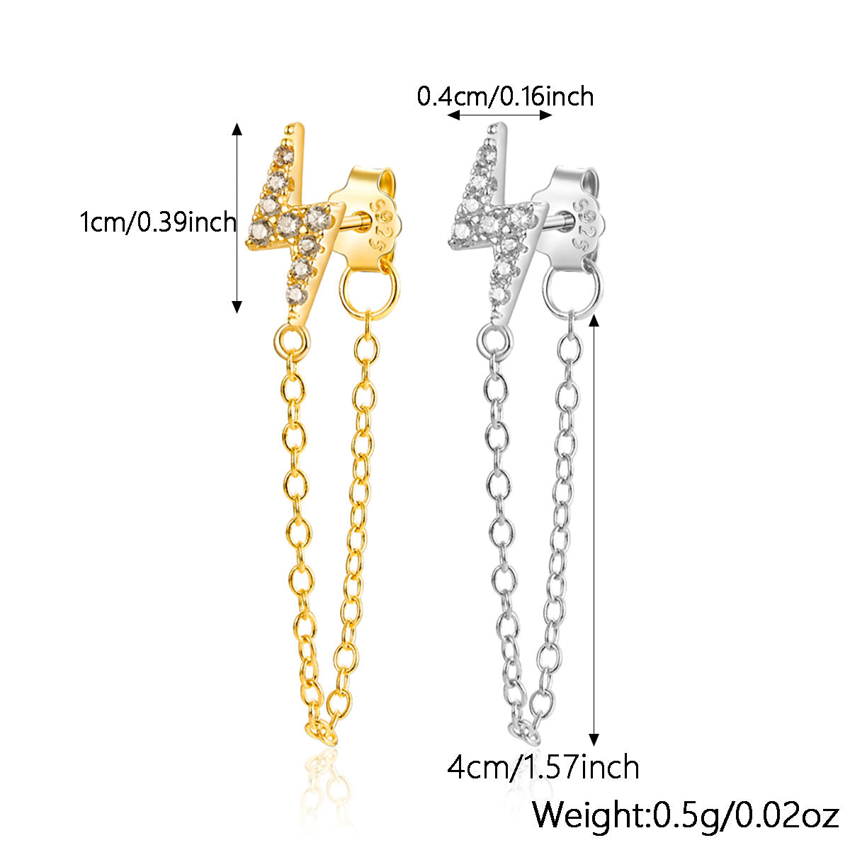 Graceful Chain Single Eight Awn Star Snake Geometric Earrings