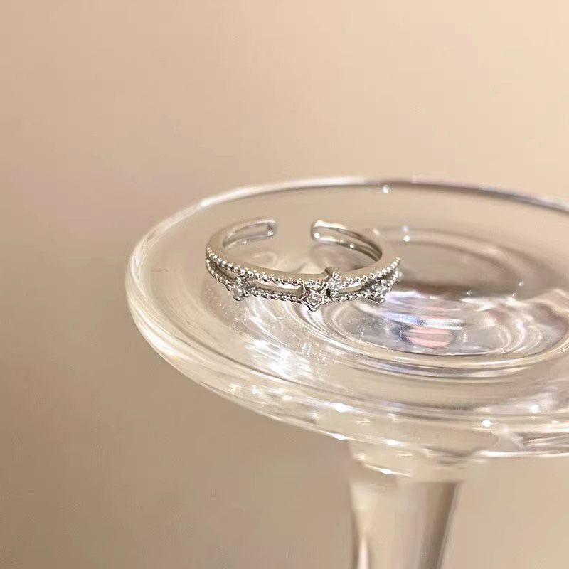 Zircon Simple Female Opening Adjustable Index Finger Light Luxury Rings