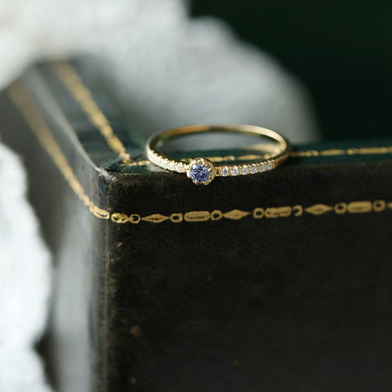 Mild Luxury Delicate Super Shining Dream Blue Purple Tan Sang Rings