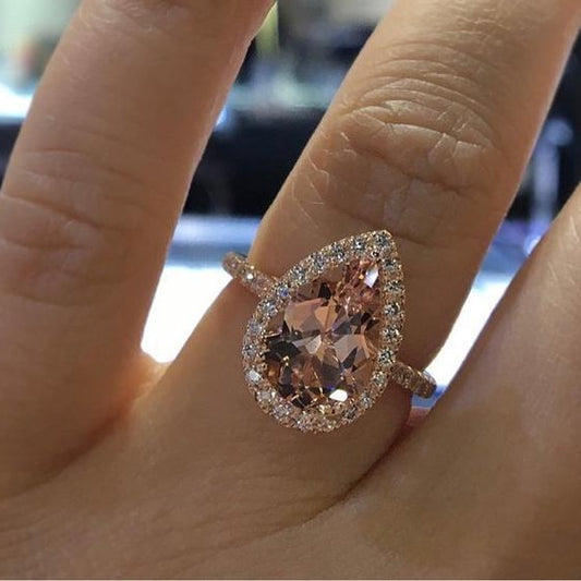 Durable Women's Birthday Gift Champagne Rhinestone Rings