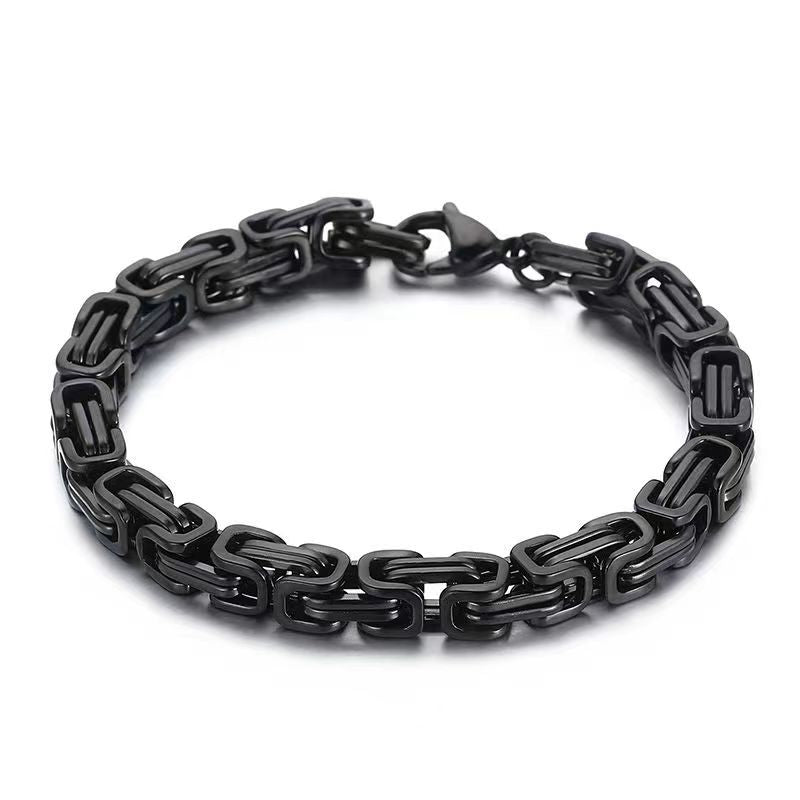 Men's Domineering Retro Trendy Titanium Steel Emperor Chain Bracelets