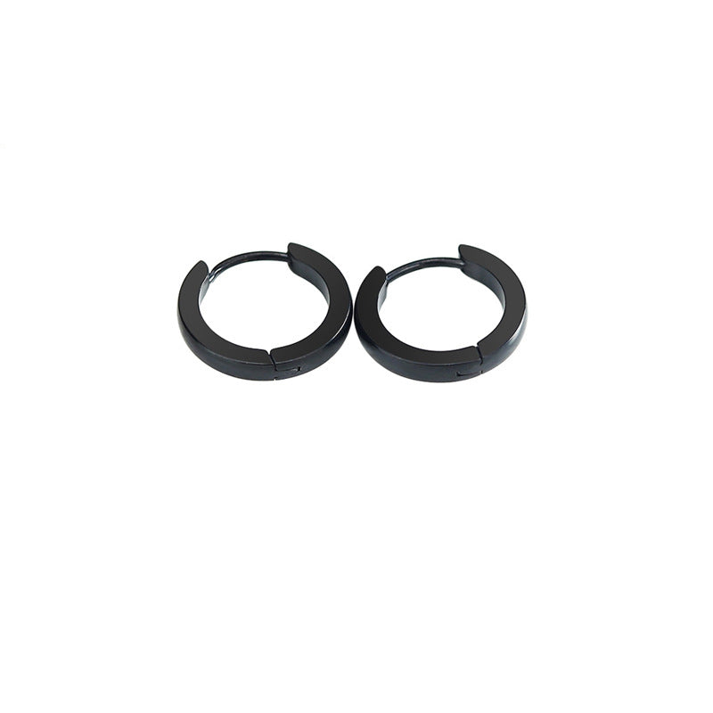 Men's Hop Narrow Curved Surface Earclip Titanium Steel Ear Buckle