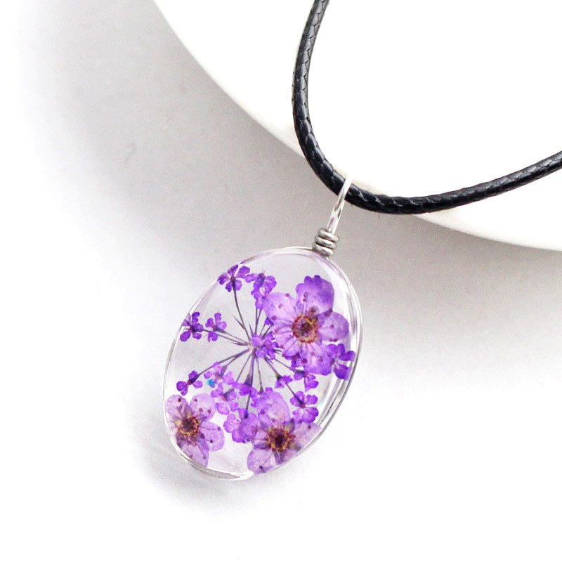 Spot Starry Glass Ball Time Stone Small Fresh Clavicle Chain Necklace