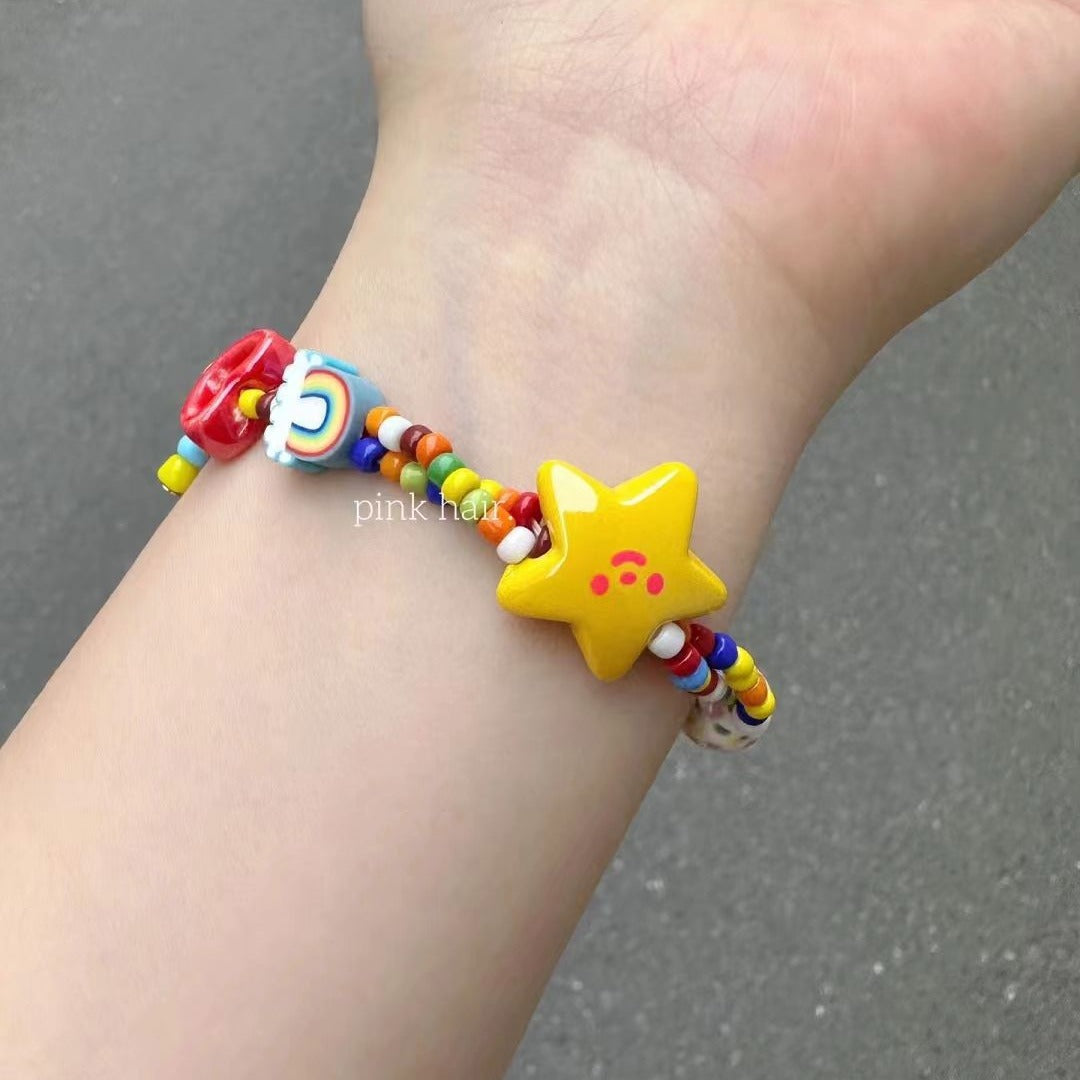 Summer Rainbow Dopamine Fresh Color Design Sweet Bracelet