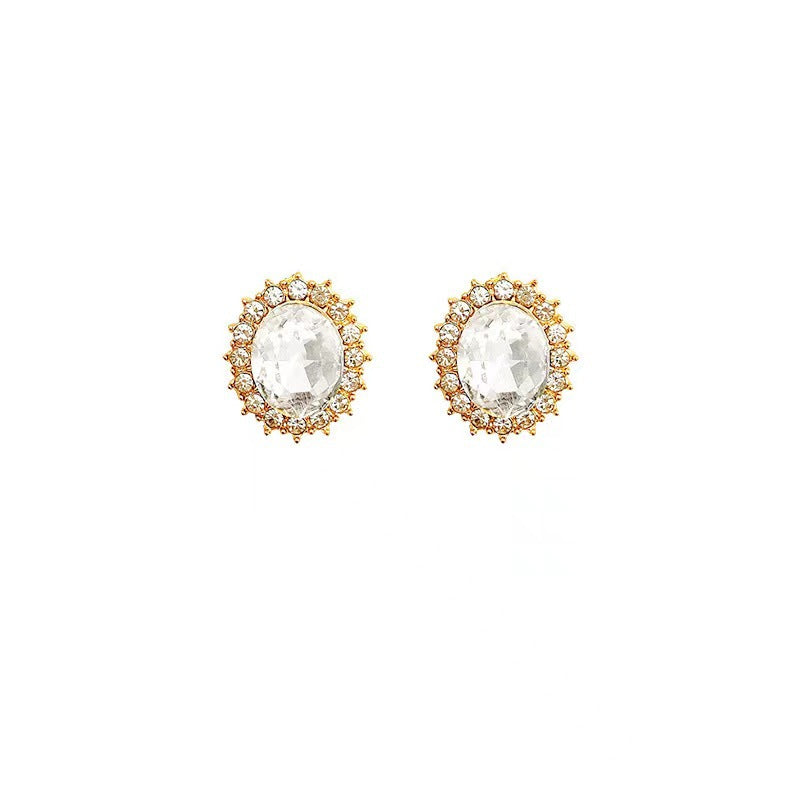 Women's Big Diamond Zircon Unique Niche Design Earrings