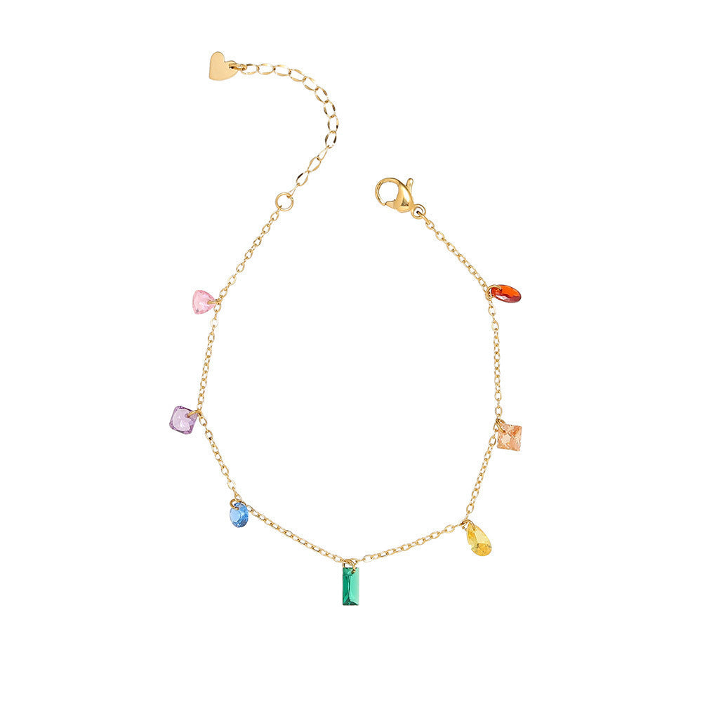 Clavicle Chain Midsummer Night Dream Rainbow Diamond Titanium Necklaces