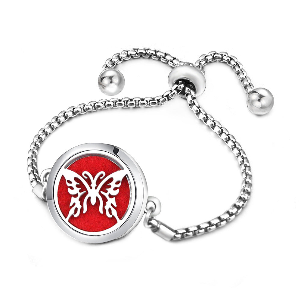 Angel Wings Mosquito Repellent Stainless Steel Essential Oil Perfume Box Bracelet