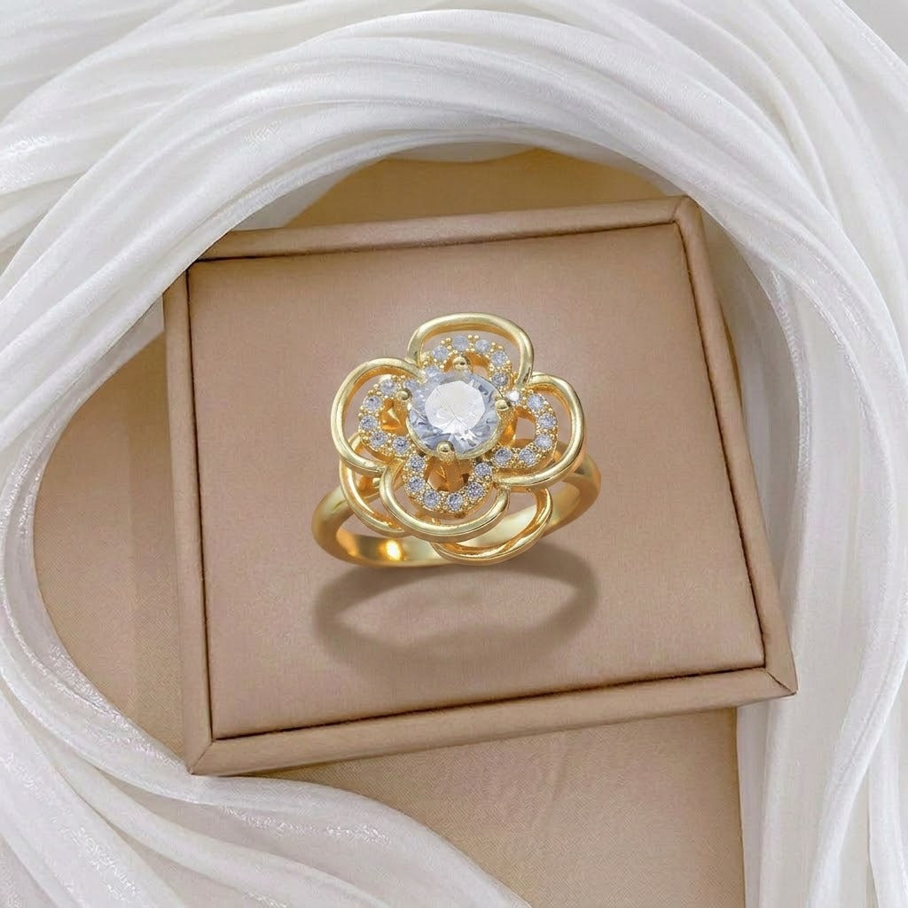Design Rotating Bauhinia Zircon Flower Gas Clavicle Chain Necklace