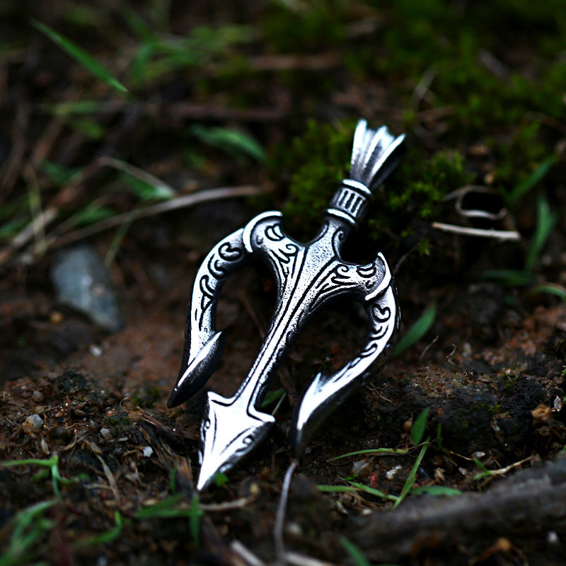 Men's Vintage Stainless Steel Sea King Trident Pendants