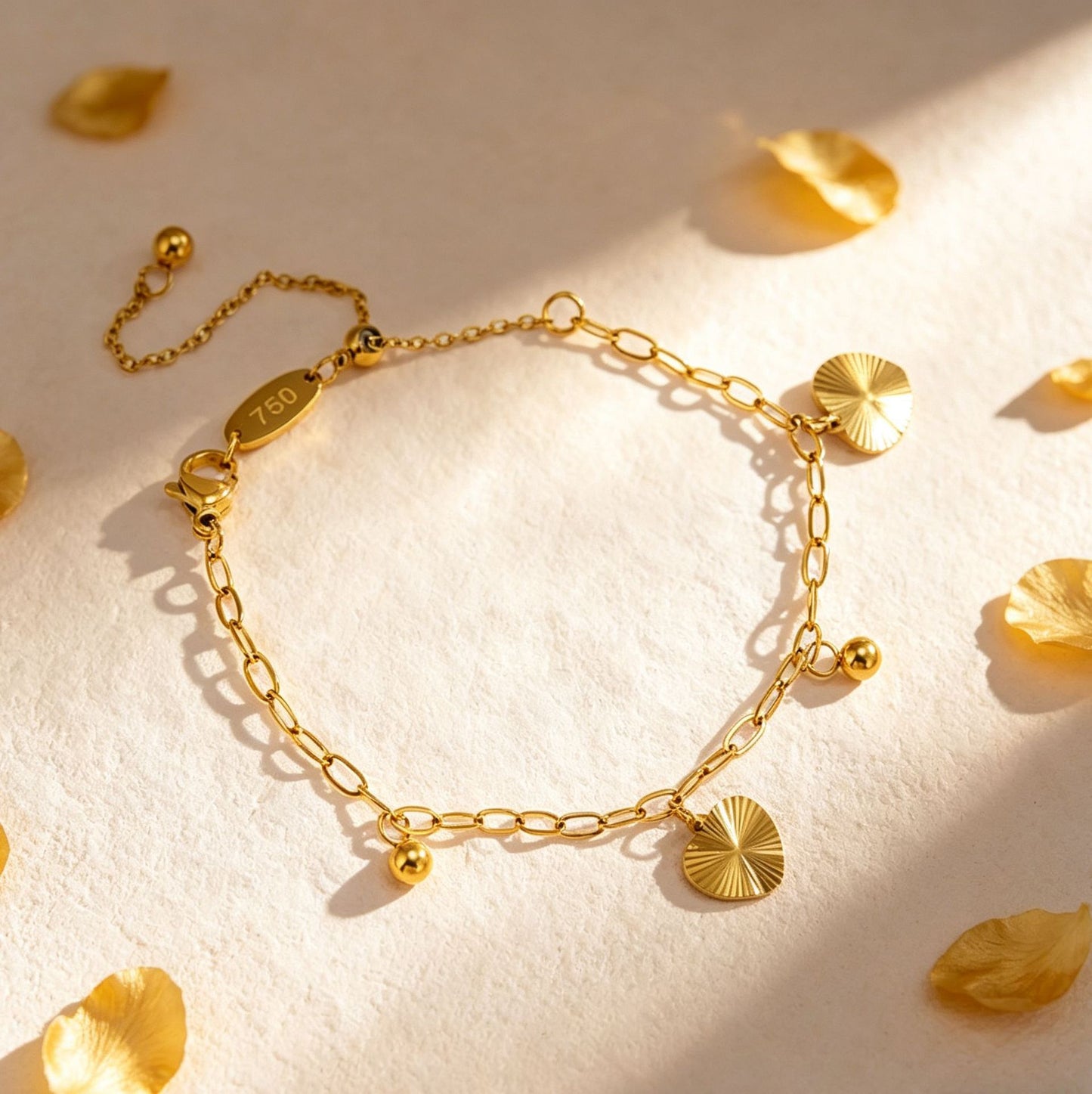 Gold Heart-shaped Does Not Fade Design Fashion Bracelet