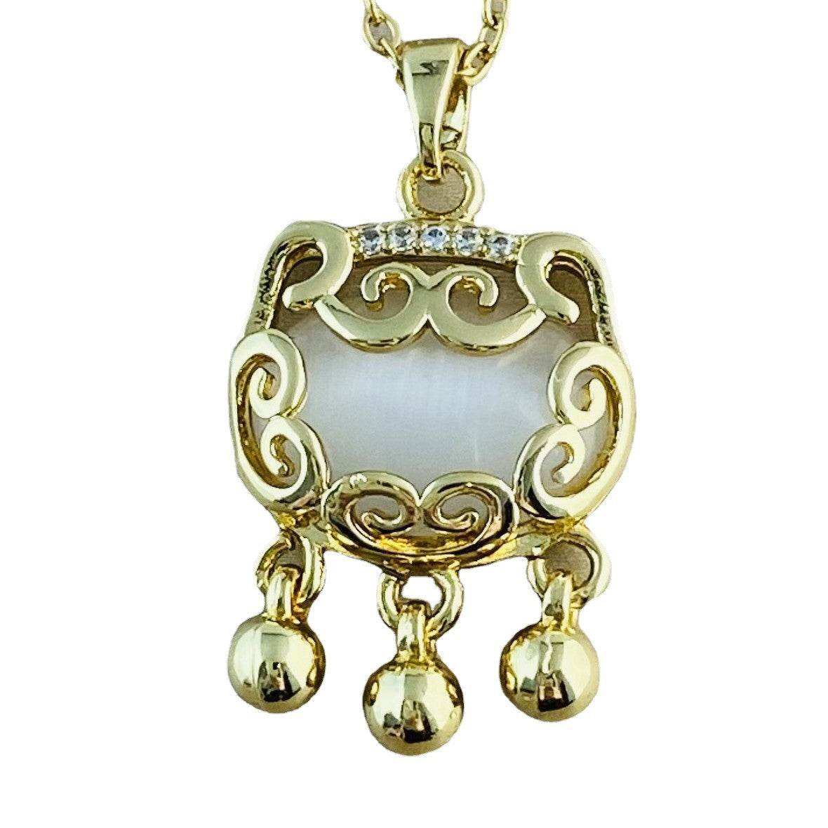 Women's Real Gold Plating Opal Fox Clover Pendants