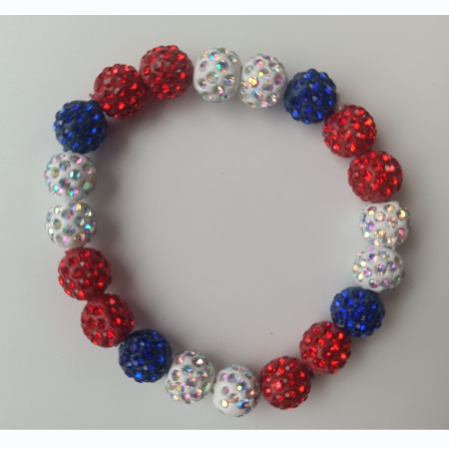 Polymer Clay Rhinestone Ball Filament Hip Bracelet