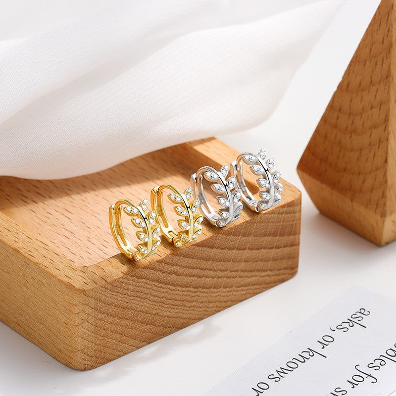 Women's Sterling Sier Zircon Fashion Ear Punk Earrings