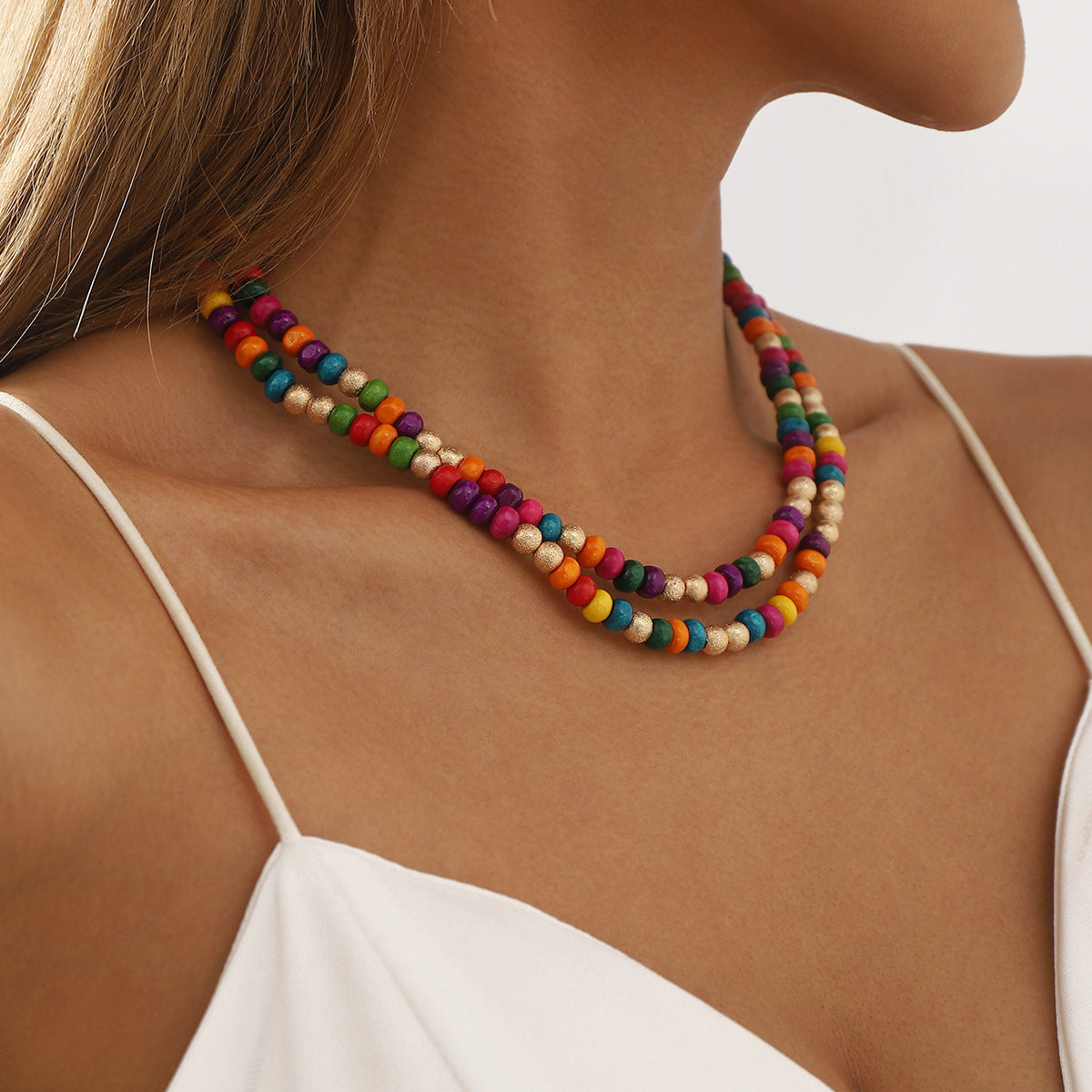 Wooden Bead Beaded Summer Dopamine Chinese Necklaces