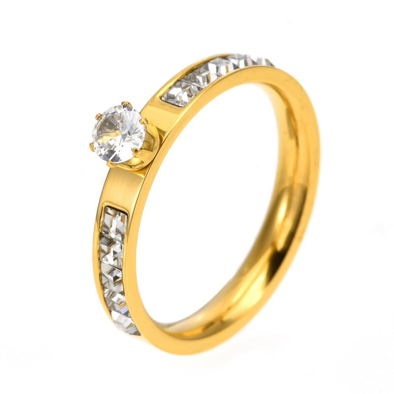 Couple Classic Shank Korean Style Retro Titanium Steel Index Ring