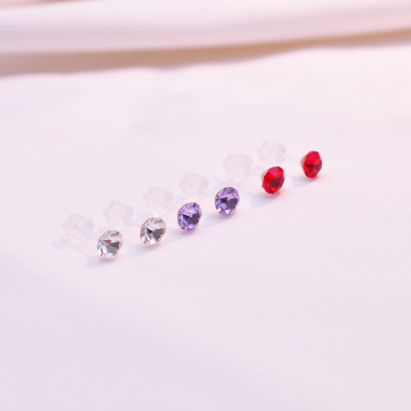 Zircon Super Flash Female Stall Spray Design Stud Earrings