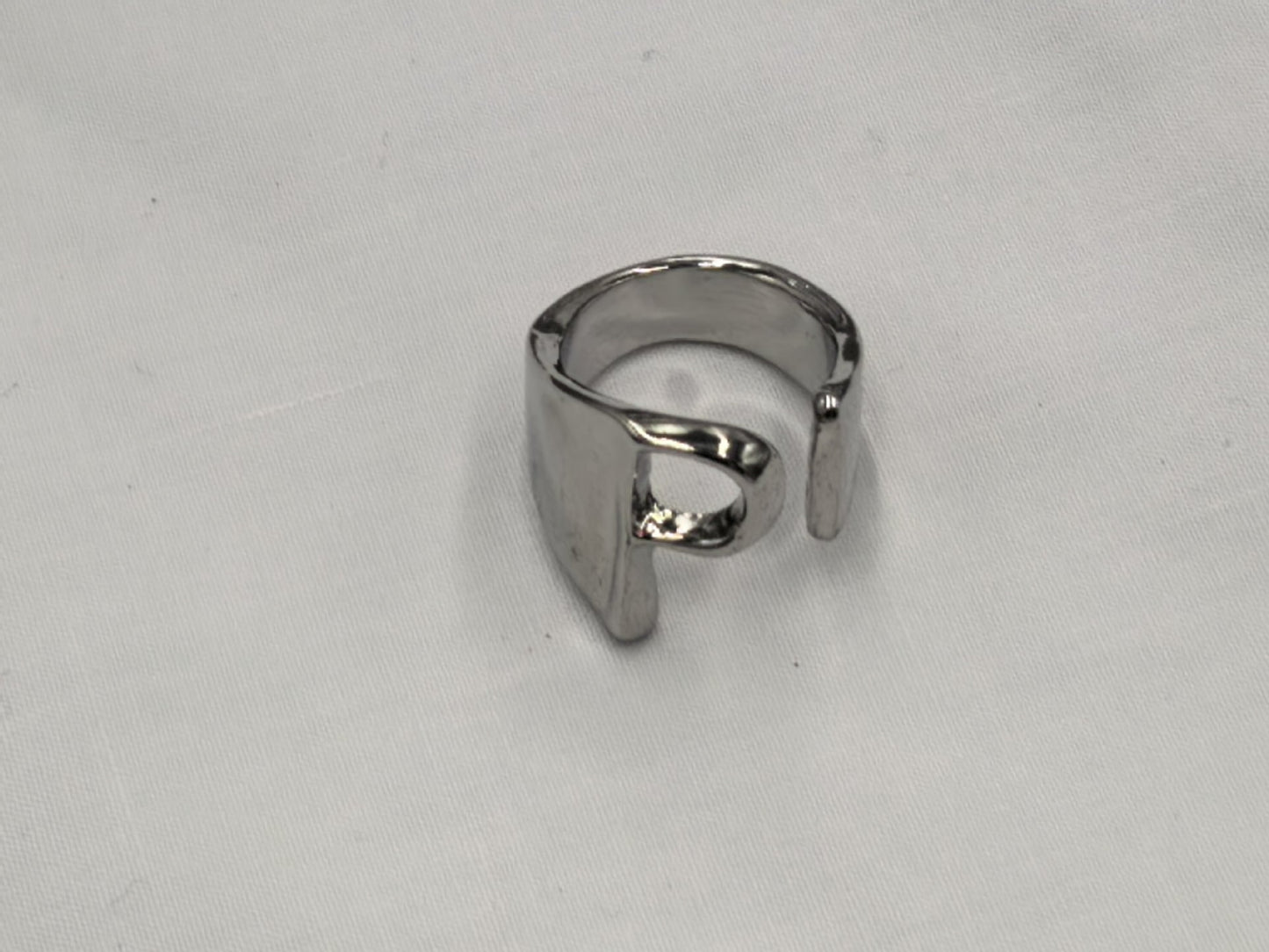 Style Open Glossy Letters Niche Design Metal Ring