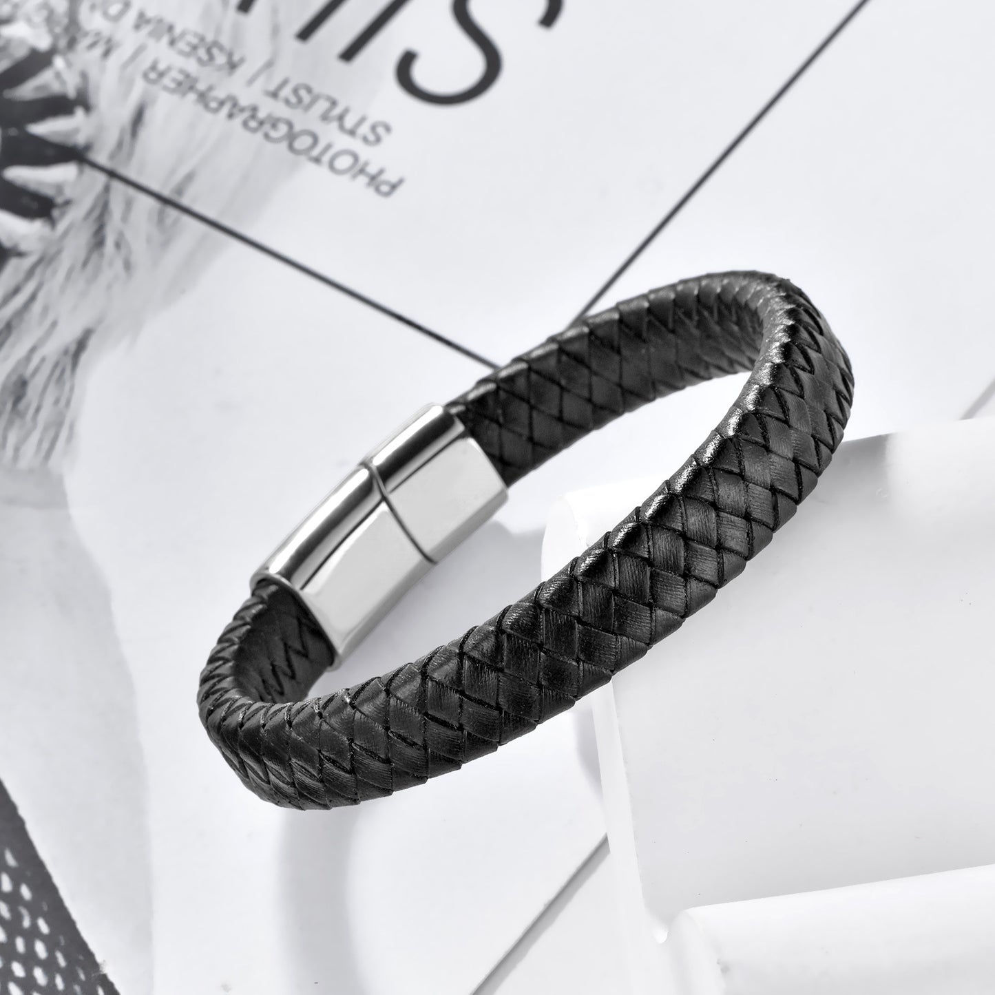 Women's & Men's Buckle Stainless Steel Woven Magnetic Snap Bracelets