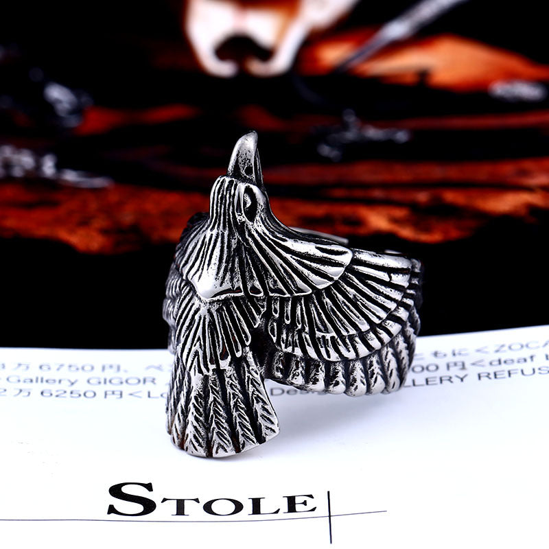Men's Stainless Steel Vintage Flying Eagle Fashion Ring