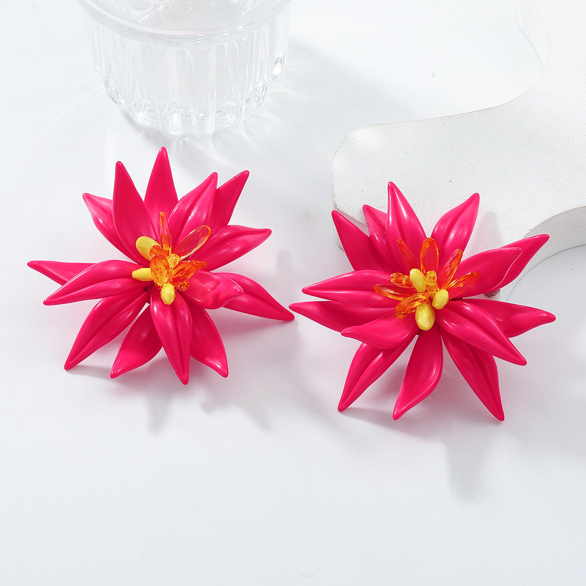 Z High-key Dignified Style Multicolor Flower Earrings