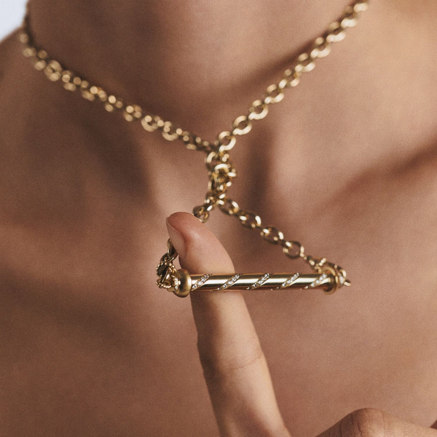Tarot Cone Color Boys Gold Plated Necklace
