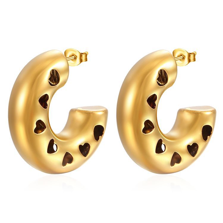 Women's Stainless Steel Hollow Ear Clip Retro Earrings