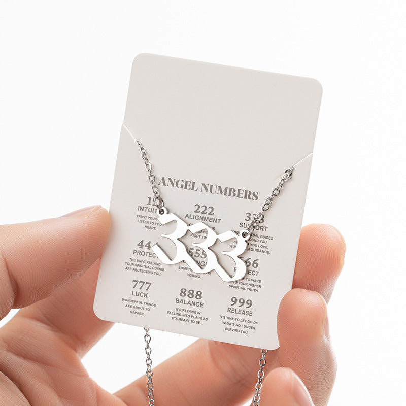 Women's Angel Lucky Number Fashion Stainless Steel Necklaces