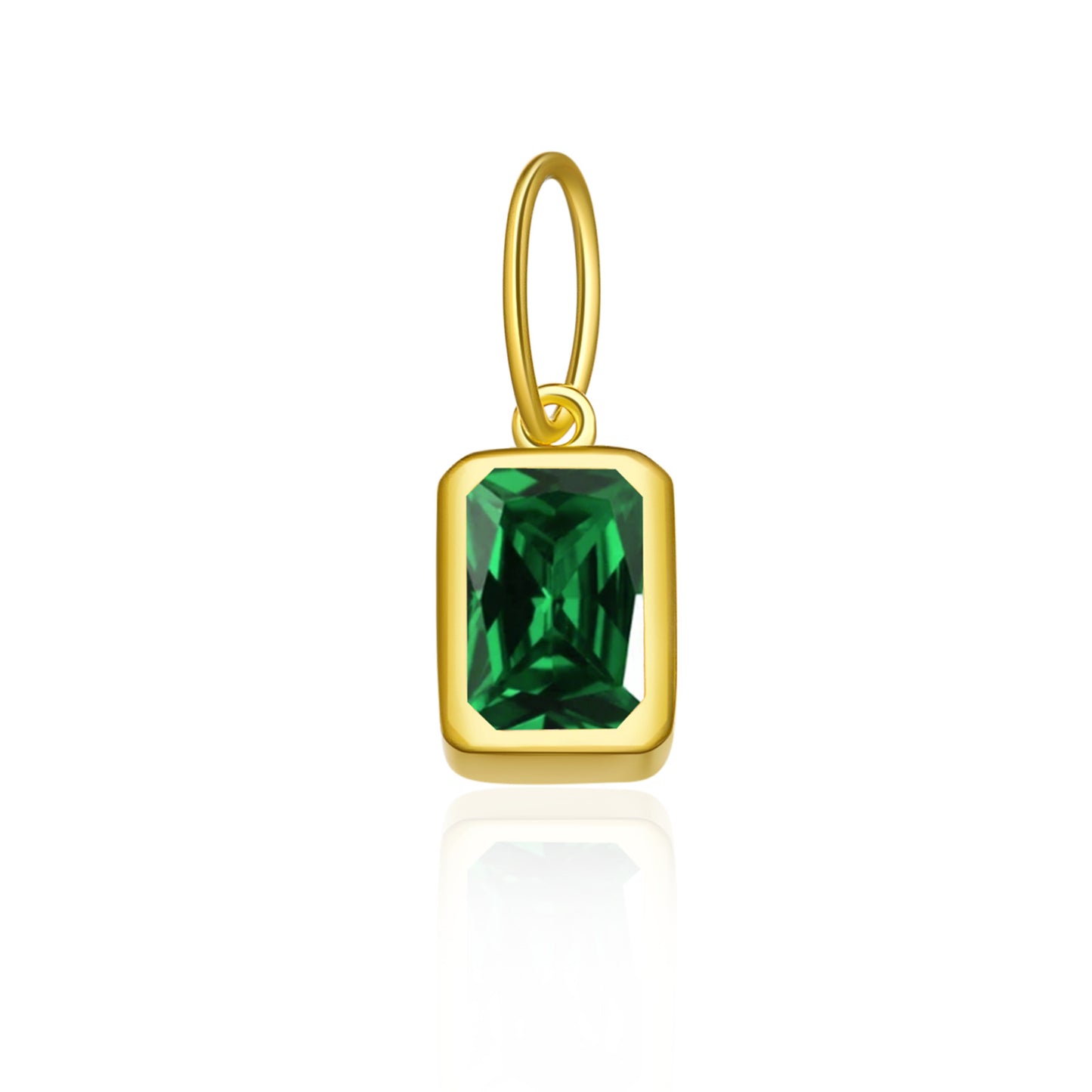 Women's Birthstone Sterling Sier Parts Square Zircon Pendants