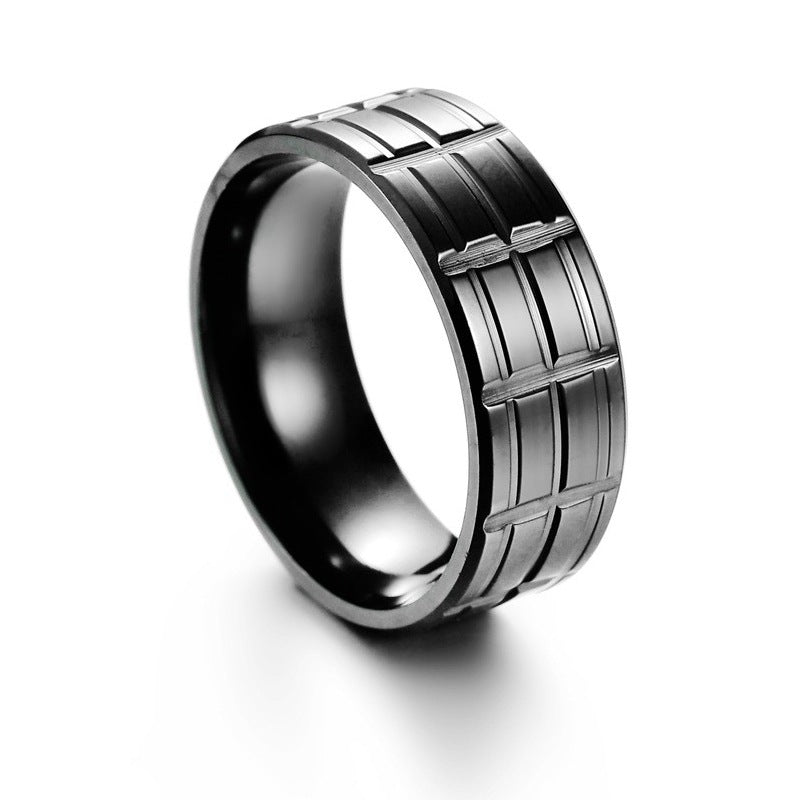 Men's Small Jewelry Popular Stainless Steel Batch Flower Black Rings