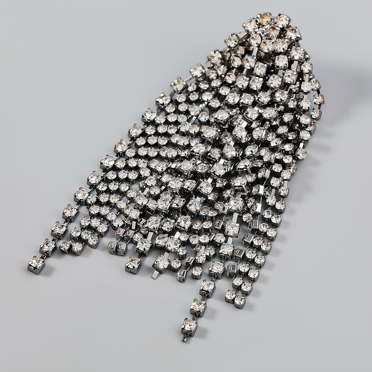Exaggerated Trendy Alloy Diamond Rhinestone Tassel Earrings