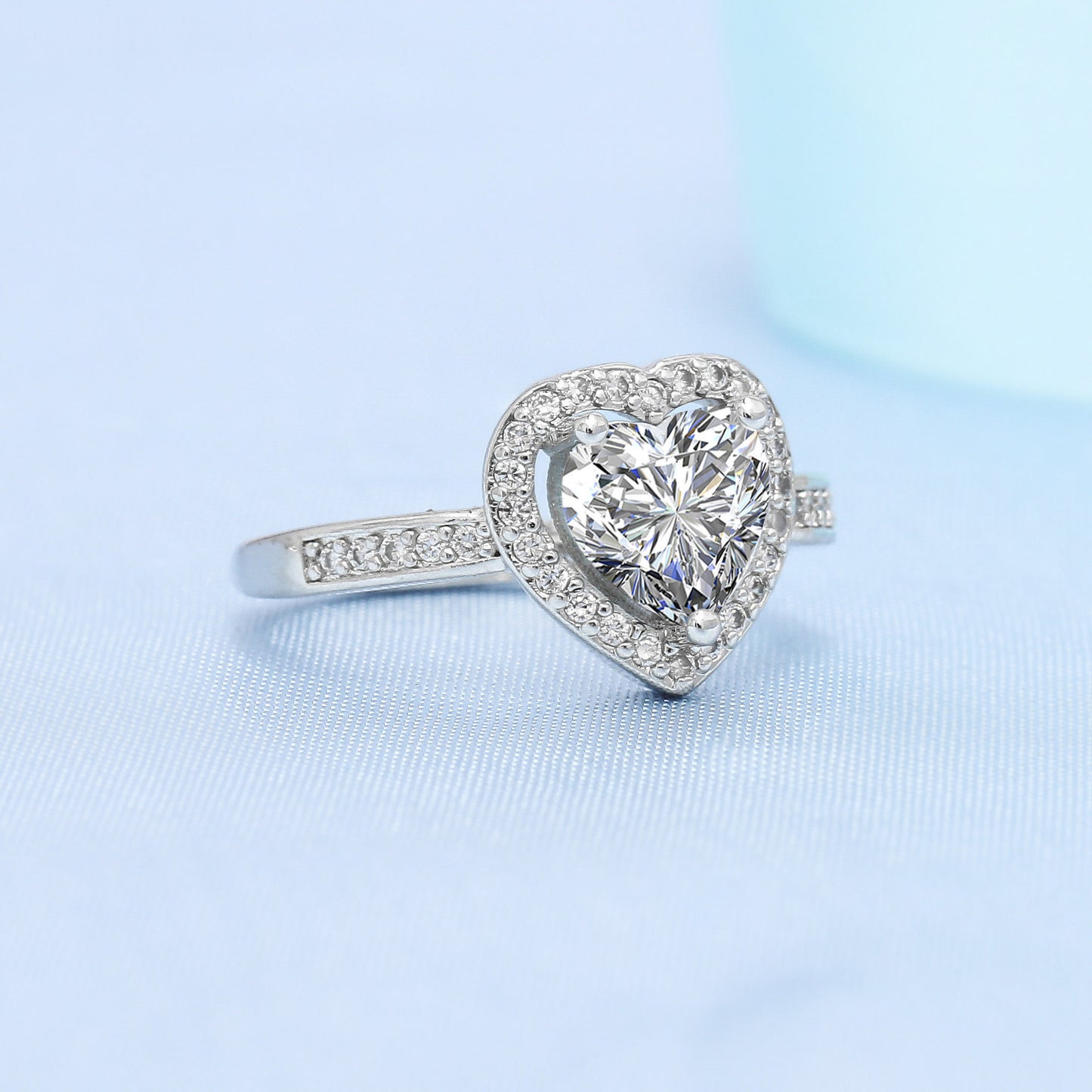 Women's Live For Moissanite Simple Love Heart-shaped Open Ring