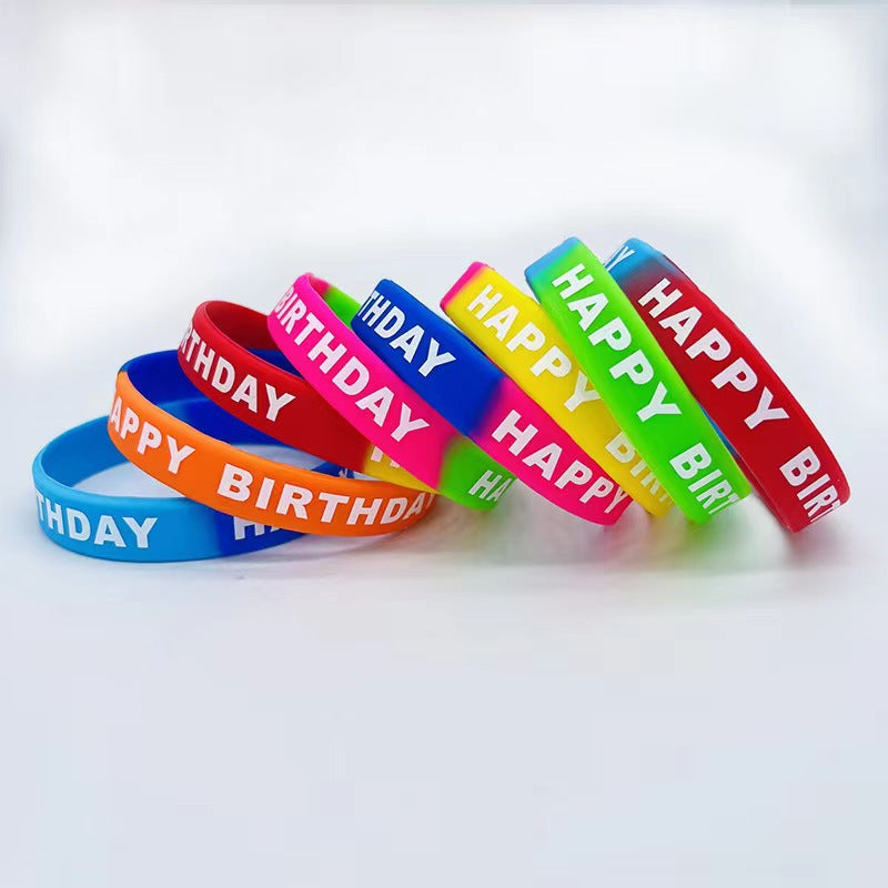 Adult Birthday Party Theme Rubber Happy Bracelets