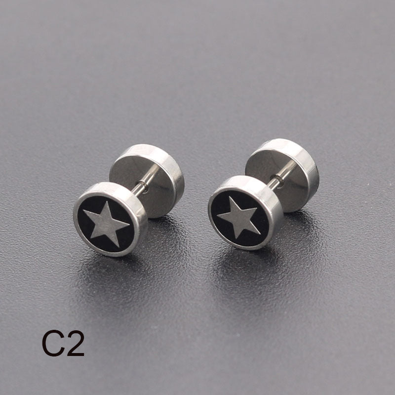 Bilateral Epoxy Titanium Steel Ear Drip Bone Fake Extender Earrings