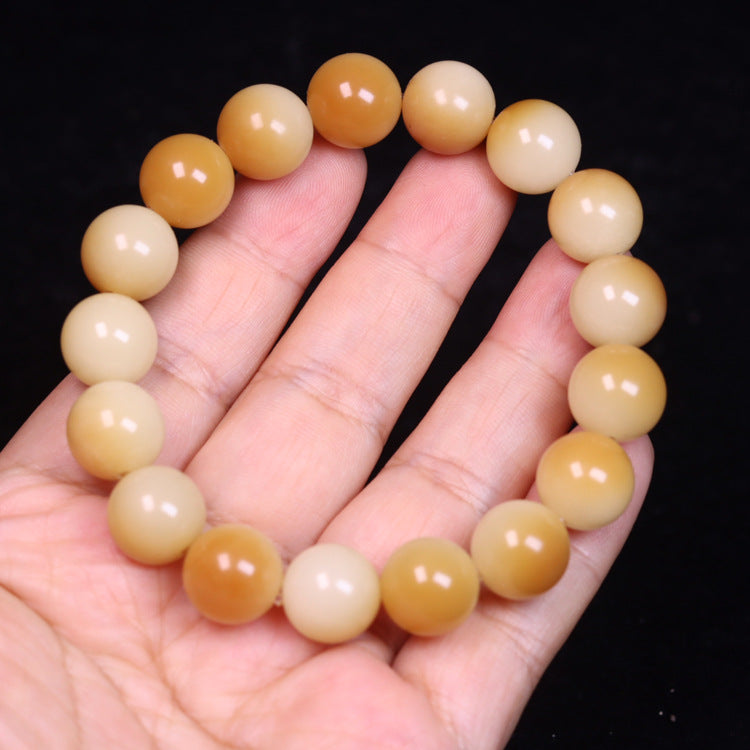 Welfare Single Circle Bodhi Seed Charcoal Grilled Round Beads Green Bracelets