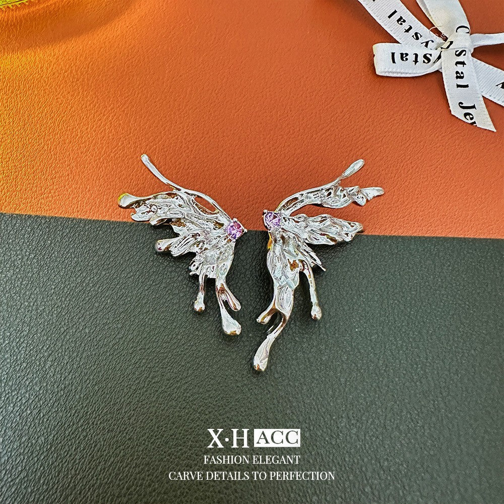 Fashionable Metal Texture Light Luxury Simple Earrings