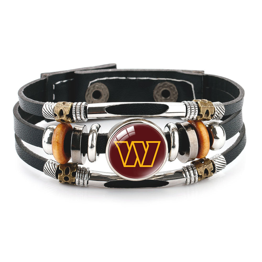 Genuine Leather Hand Professional Rugby League Team Time Stone Bracelet