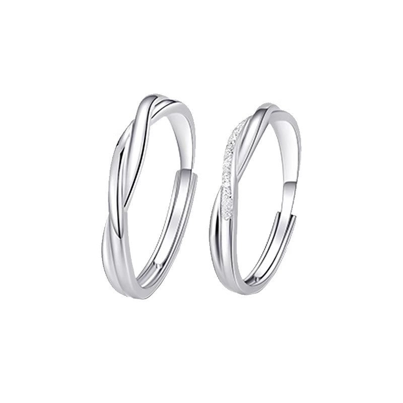 Women's & Men's Sterling Sier Mobius Strip Adjustable Couple Ring