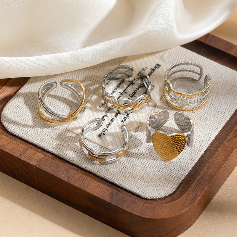 Polka Dot Love Heart-shaped Female Stars Ring