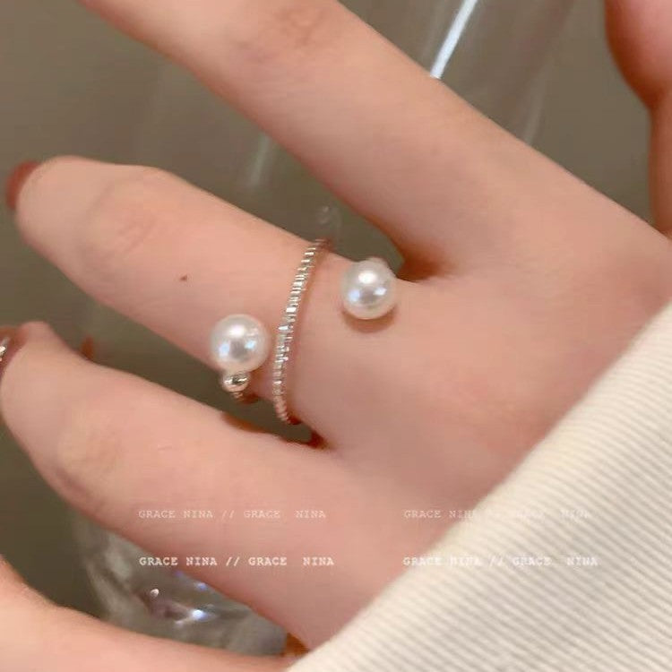 Around The Fingertips Simple Winding Pearl Female Design Index Finger Ring