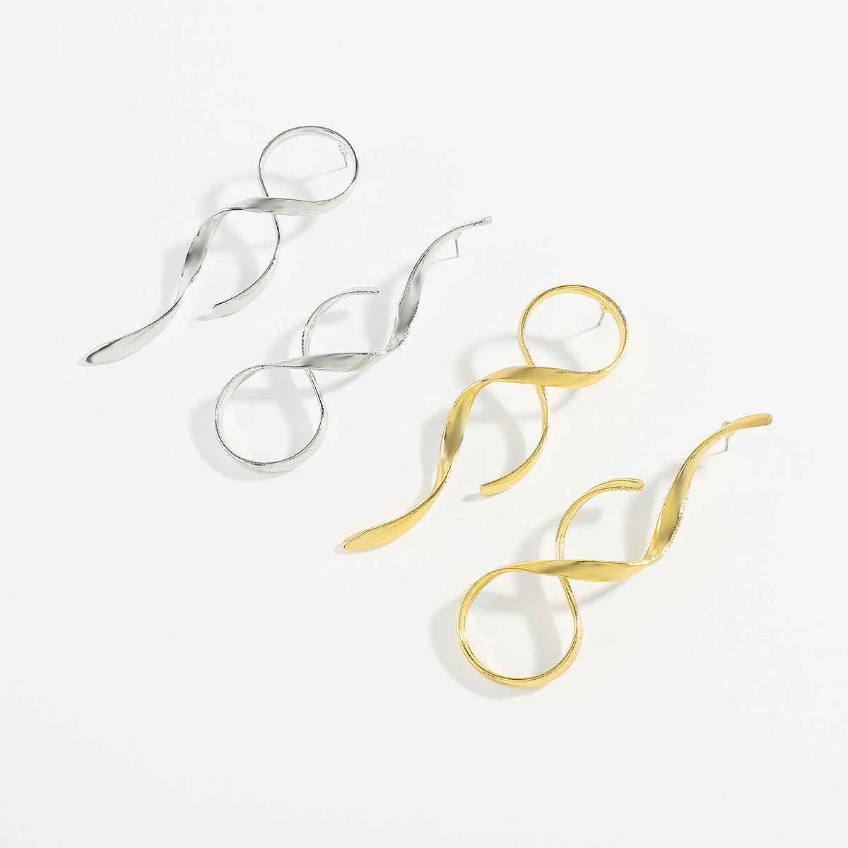 Women's Simple Geometric Surrounding Personality Asymmetric Exaggerated Rings