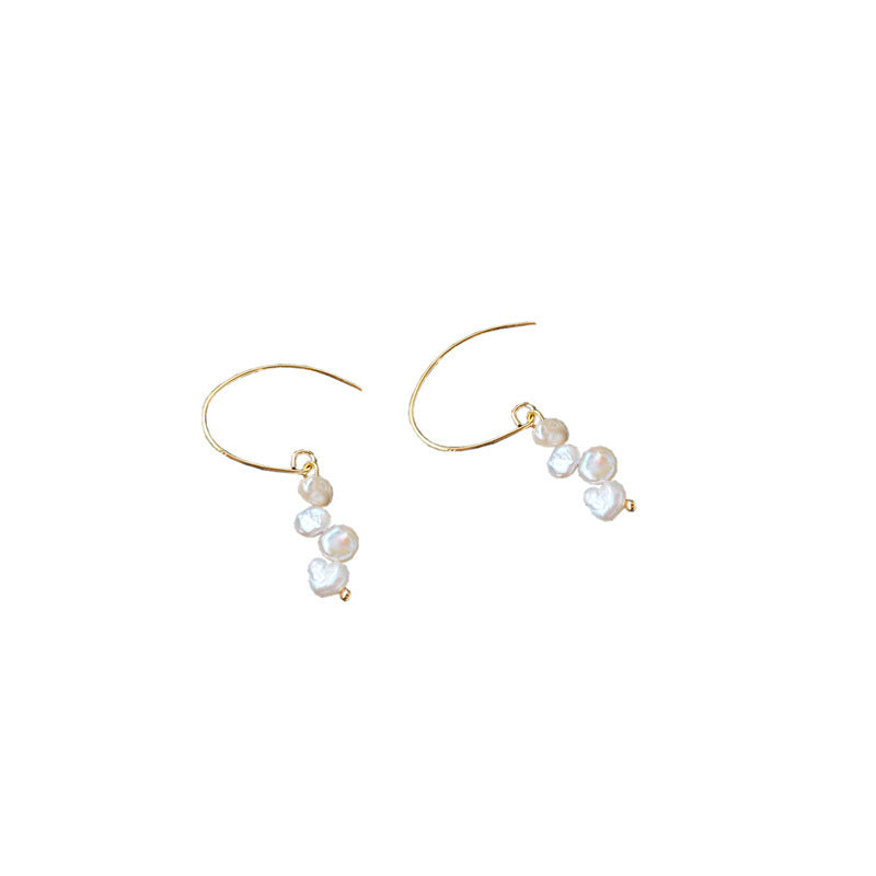 Women's Fresh Water Pearl Retro Minority Ear Earrings