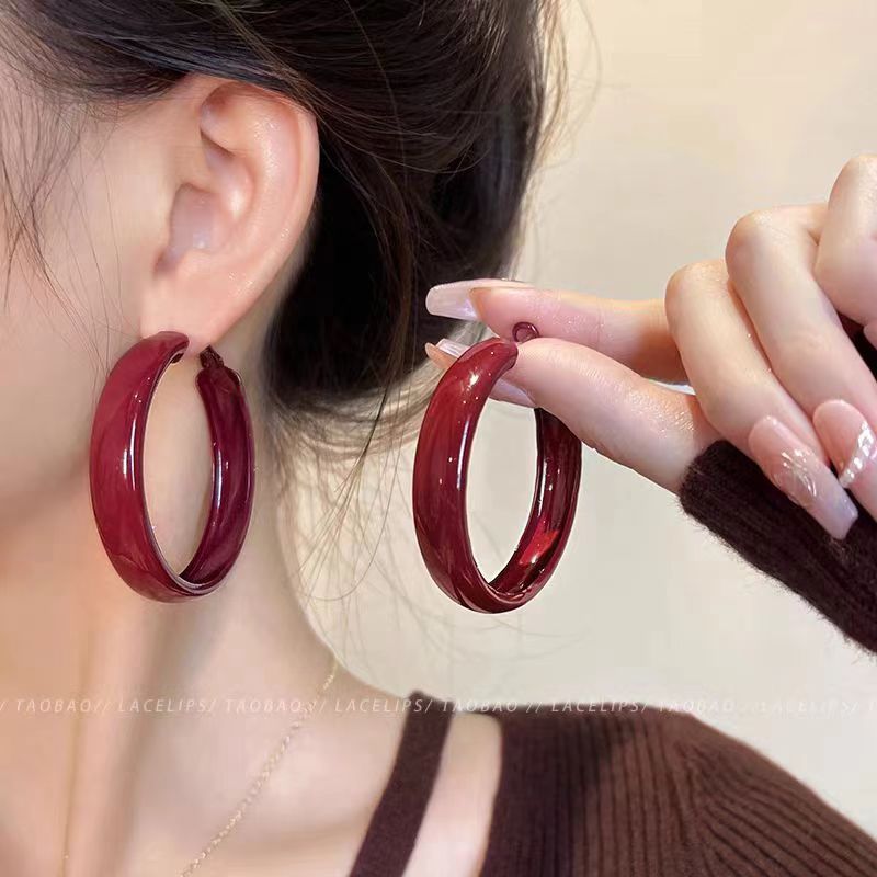 Women's Style High-grade Large Hoop Light Luxury Ear Clip Earrings