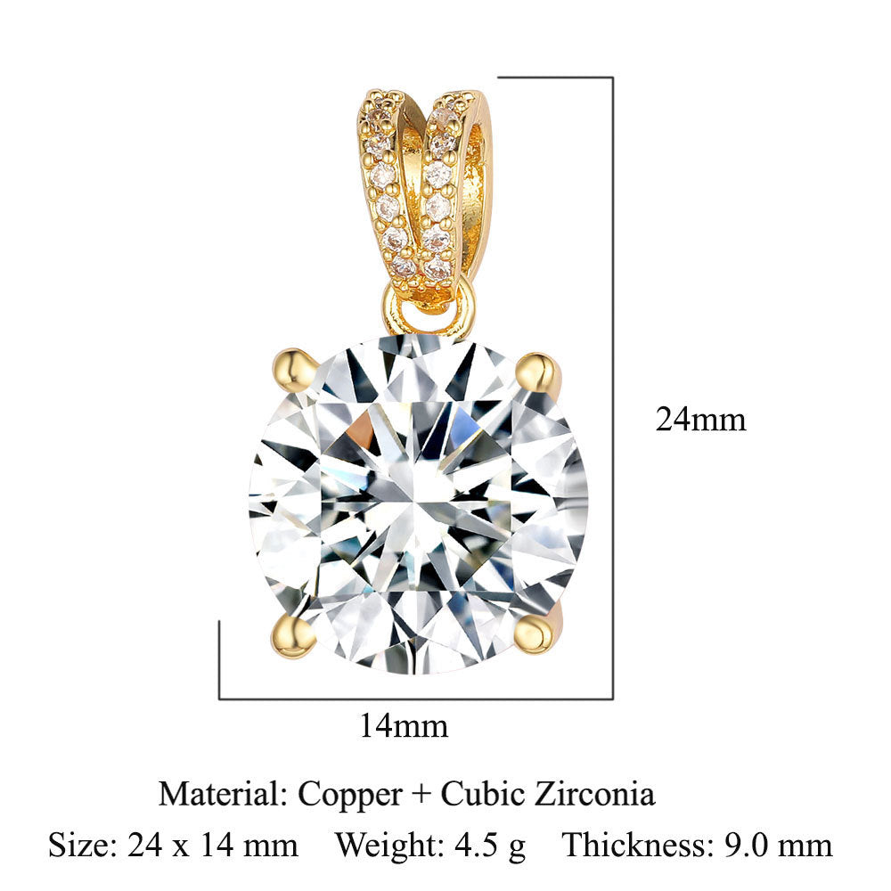 Zircon Copper Color Zirconium Micro Inlay Ornament Clavicle Pendants