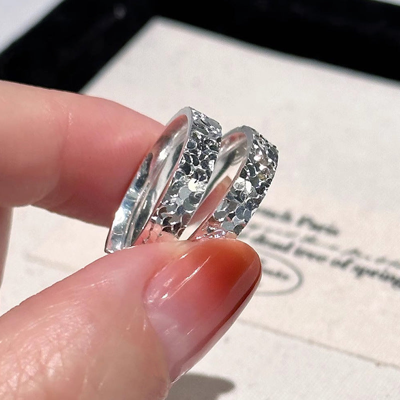 Ice Female Super Shiny Sparkling Carven Design Rings