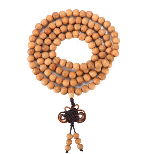 Women's & Men's Peach Wood Beads Primary Color Crafts Couple Bracelet